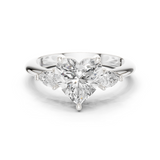 Gold Jewelry L35-66, Heart center stone, White Gold