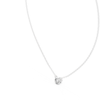 14K Solid Gold Lab Diamond Solitaire Pendant Necklace, White Gold, view 2