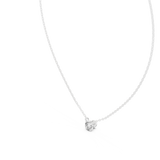 14K Solid Gold Lab Diamond Solitaire Pendant Necklace, White Gold, view 2