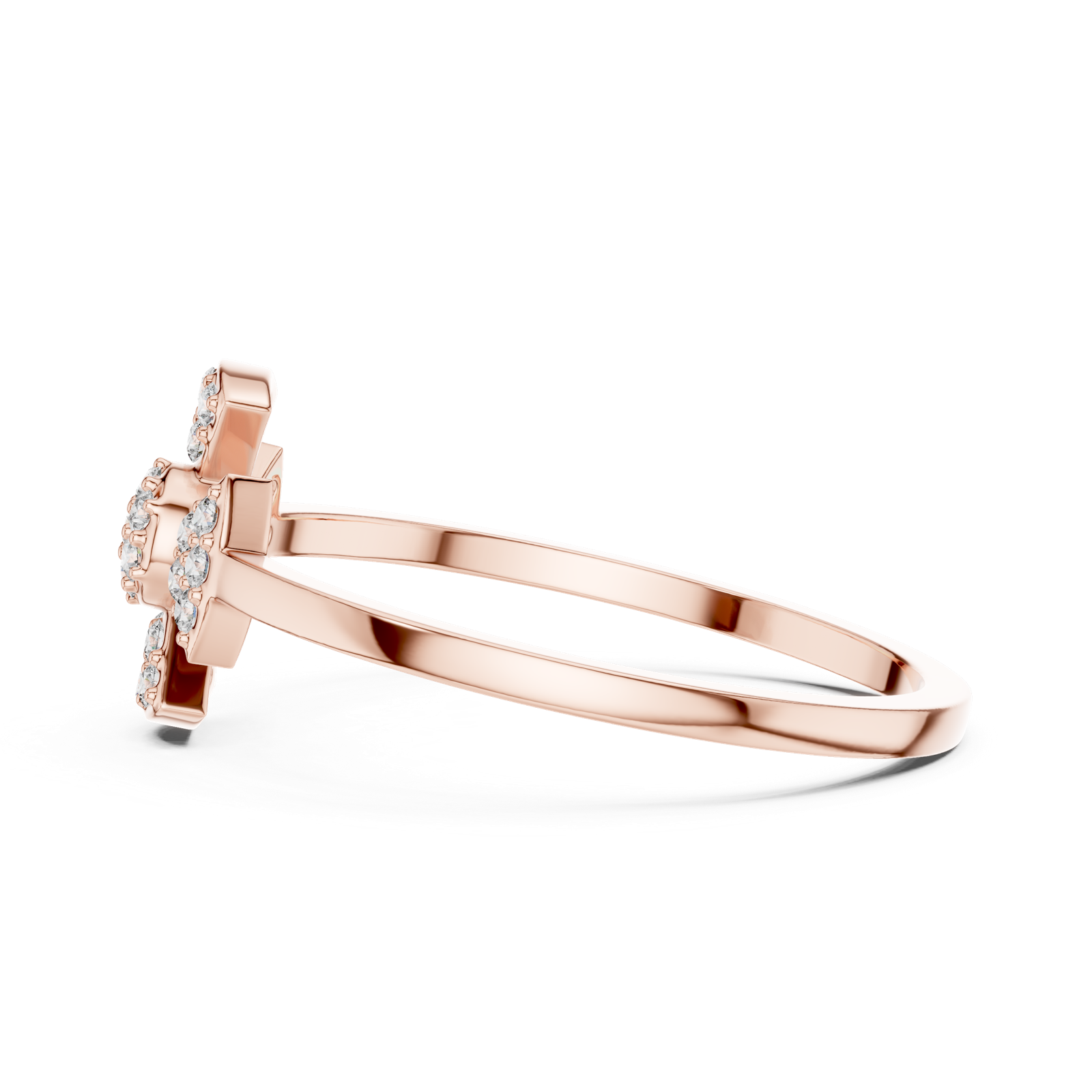 Gold Ring DR-6320, Rose Gold, view 3