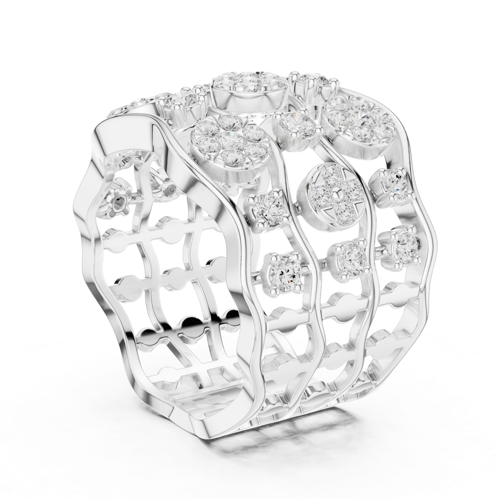 Gold Ring DDLR-813, White Gold, view 1