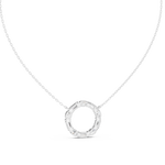 14K Solid Gold Lab Diamond Pendant Necklace, White Gold, view 4