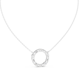 14K Solid Gold Lab Diamond Pendant Necklace, White Gold, view 4