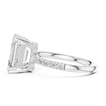 Gold Ring DDLR-259, Emerald center stone, White Gold, view 3