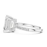Gold Ring DDLR-259, Emerald center stone, White Gold, view 3