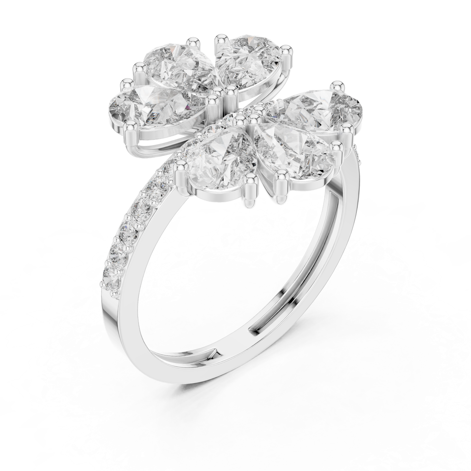 Gold Ring ALR-71, White Gold, view 2