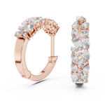 14K Solid Gold Lab Diamond Huggie Earrings, Rose Gold, view 1