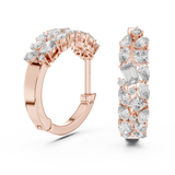 14K Solid Gold Lab Diamond Huggie Earrings, Rose Gold, view 1