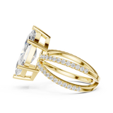 Gold Jewelry L36-25, Marquise center stone, Yellow Gold, view 3