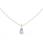 14K Solid Gold Lab Diamond Solitaire Pendant Necklace, Yellow Gold