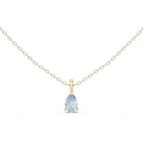 14K Solid Gold Lab Diamond Solitaire Pendant Necklace, Yellow Gold