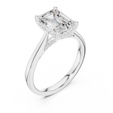 Gold Ring DDLR-163, Emerald center stone, White Gold, view 2