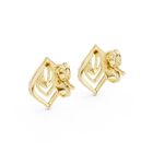 Gold Earrings 12-10013@E, Yellow Gold, view 3