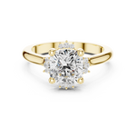 Gold Jewelry, Cushion center stone, Yellow Gold, view 4
