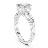 Gold Jewelry L36-7, Asscher center stone, White Gold, view 1