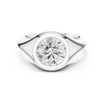 Gold Jewelry L36-4, Round center stone, White Gold, view 4