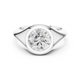 Gold Jewelry L36-4, Round center stone, White Gold, view 4