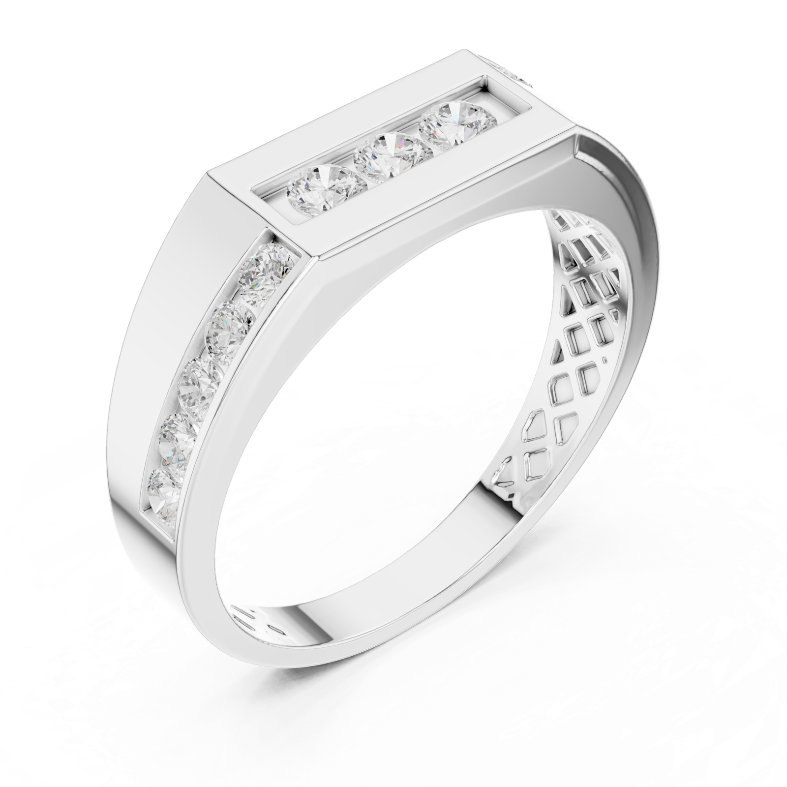 Gold Ring DDLR-389, White Gold, view 2