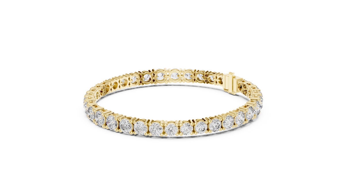 14K Solid Gold Lab Diamond Bracelet, Yellow Gold, view 1