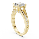 Gold Ring, Asscher center stone, Yellow Gold, view 1