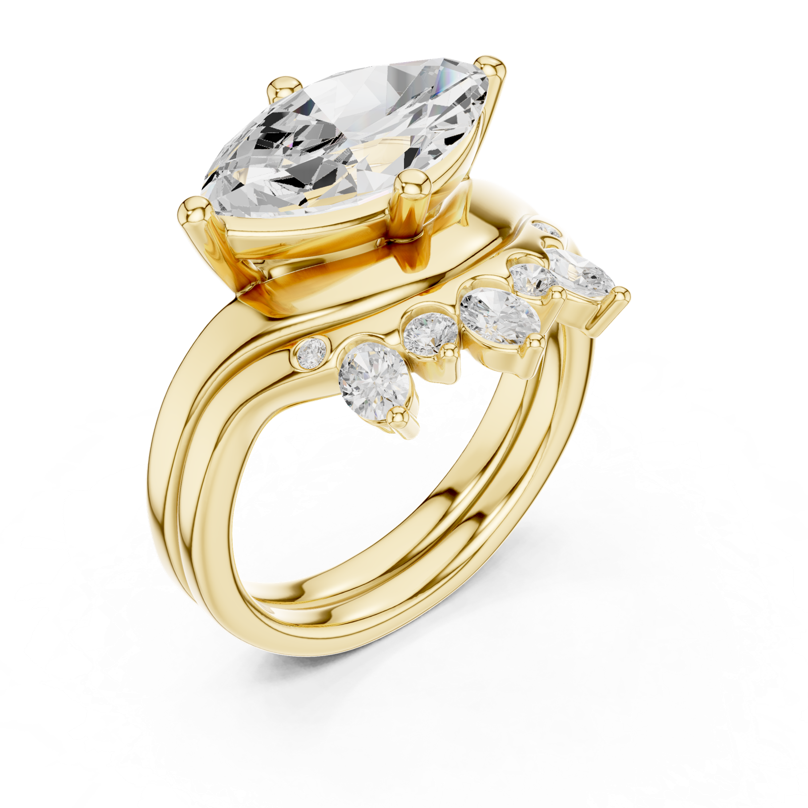 Gold Ring DDLR-444, Yellow Gold, view 2