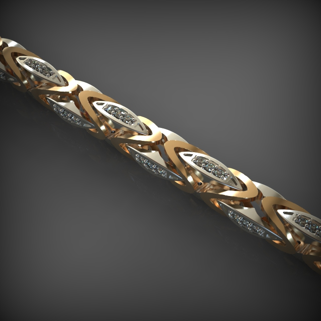 14K Solid Gold Men's Diamond Chain Necklace, Yellow Gold