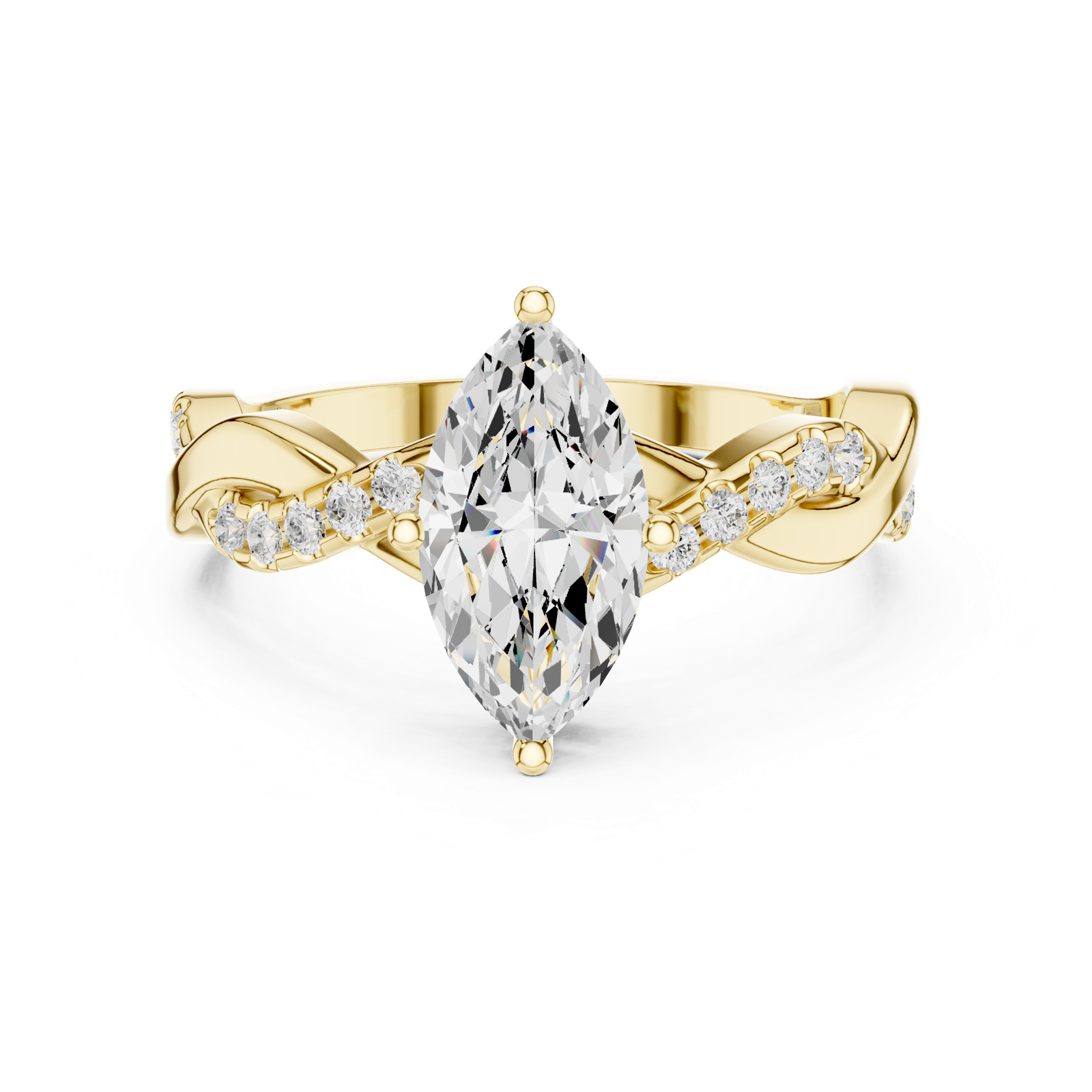 Gold Ring DDLR-1104, Yellow Gold, view 4
