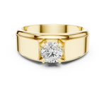 14K Solid Gold Lab Diamond Solitaire Ring, Yellow Gold, view 4