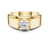 14K Solid Gold Lab Diamond Solitaire Ring, Yellow Gold, view 4