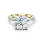 Gold Ring DDLR-250, Round center stone, Yellow Gold