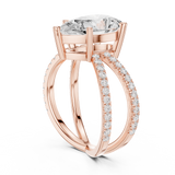 Gold Jewelry L36-25, Pear center stone, Rose Gold, view 1