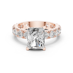 Gold Jewelry L35-63, Radiant center stone, Rose Gold