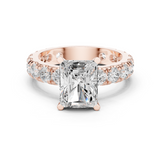 Gold Jewelry L35-63, Radiant center stone, Rose Gold