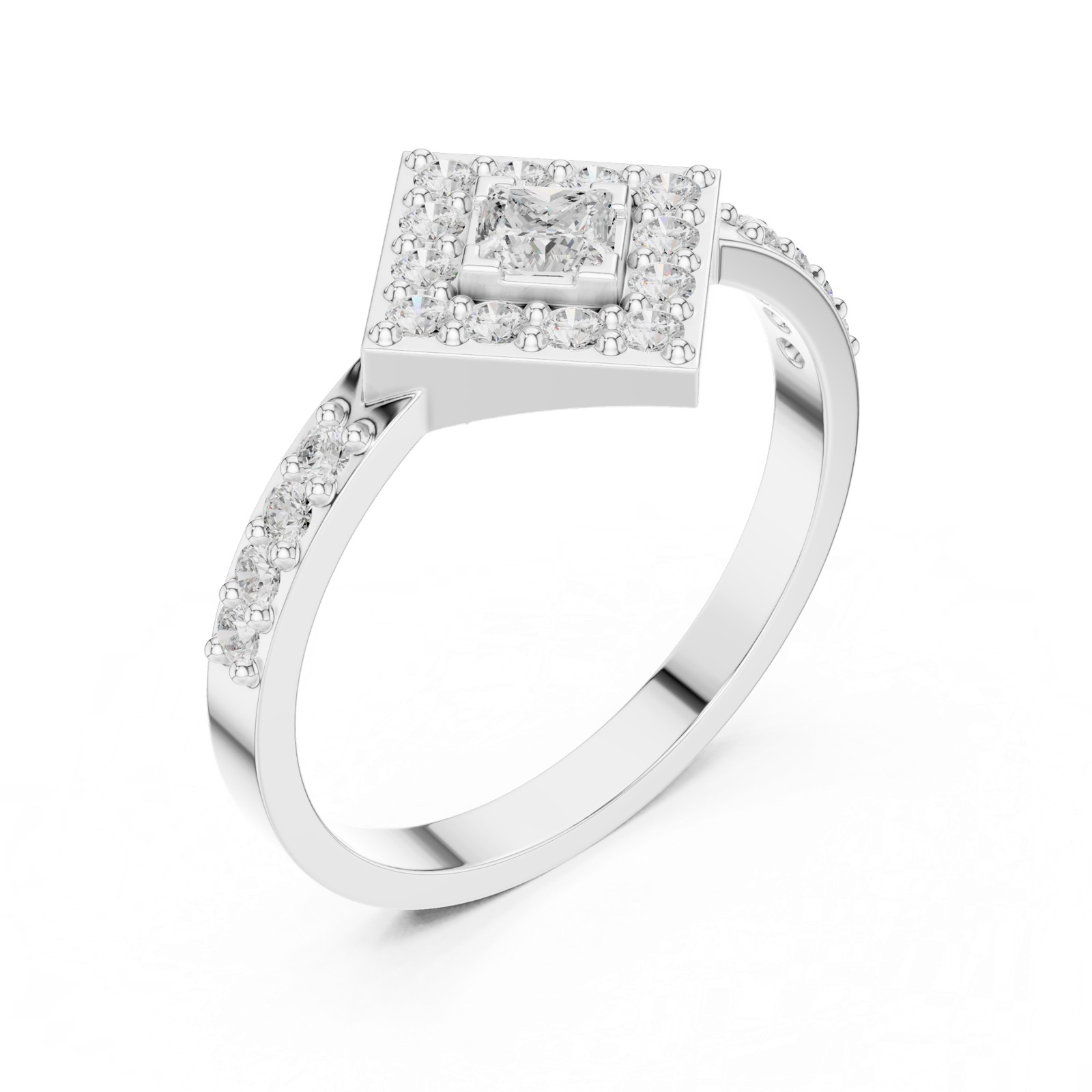 Gold Ring DDLR-745, White Gold, view 2