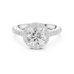 Gold Ring DDLR-118, Round center stone, White Gold, view 4