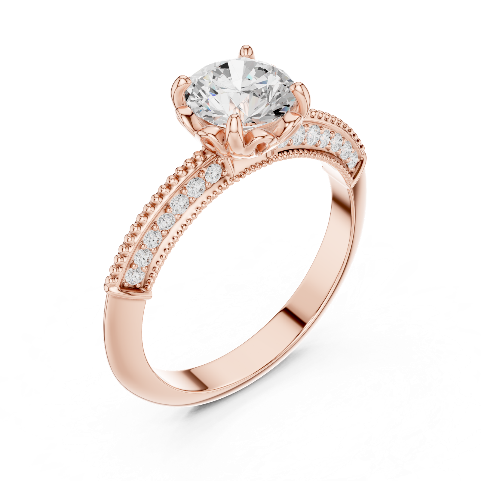 Gold Ring DDLR-685, Rose Gold, view 2