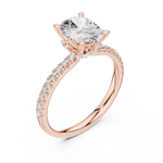 Gold Ring DDLR-256, Oval center stone, Rose Gold, view 2