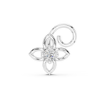 14K Solid Gold Lab Diamond Flower Cluster Earrings, White Gold