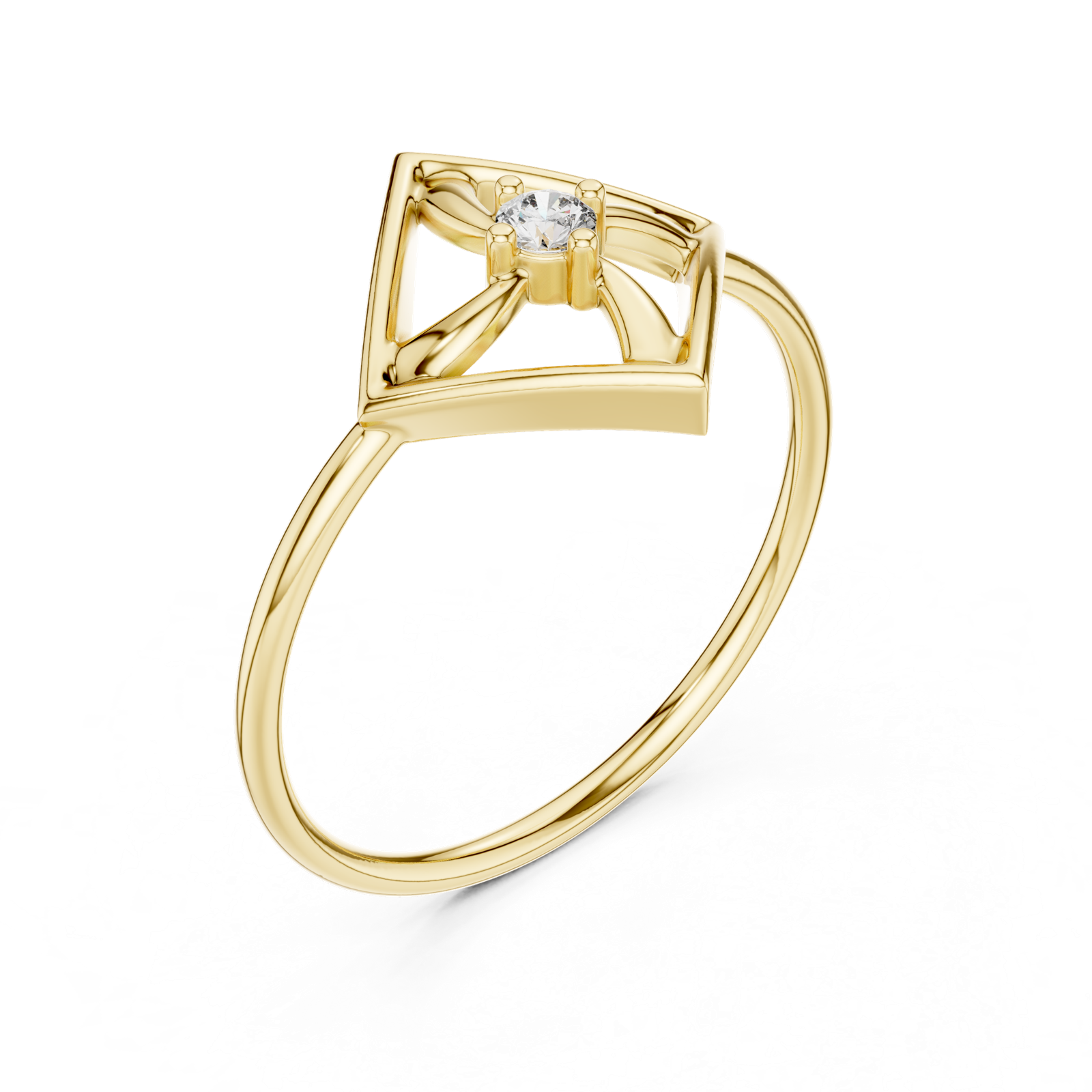 Gold Ring DR-6250, Yellow Gold, view 2