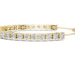 14K Solid Gold Lab Diamond Bracelet, Yellow Gold, view 3