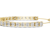 14K Solid Gold Lab Diamond Bracelet, Yellow Gold, view 3