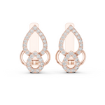 14K Solid Gold Lab Diamond Drop Earrings, Rose Gold