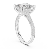 Gold Ring DDLR-260, Princess center stone, White Gold, view 1