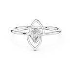 Gold Ring HLR-197, White Gold, view 4
