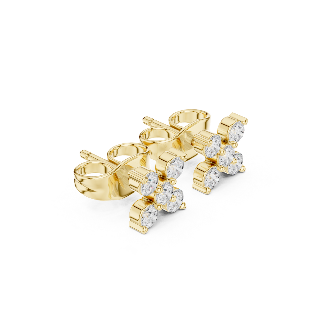Gold Earrings SBER(31), Yellow Gold, view 1