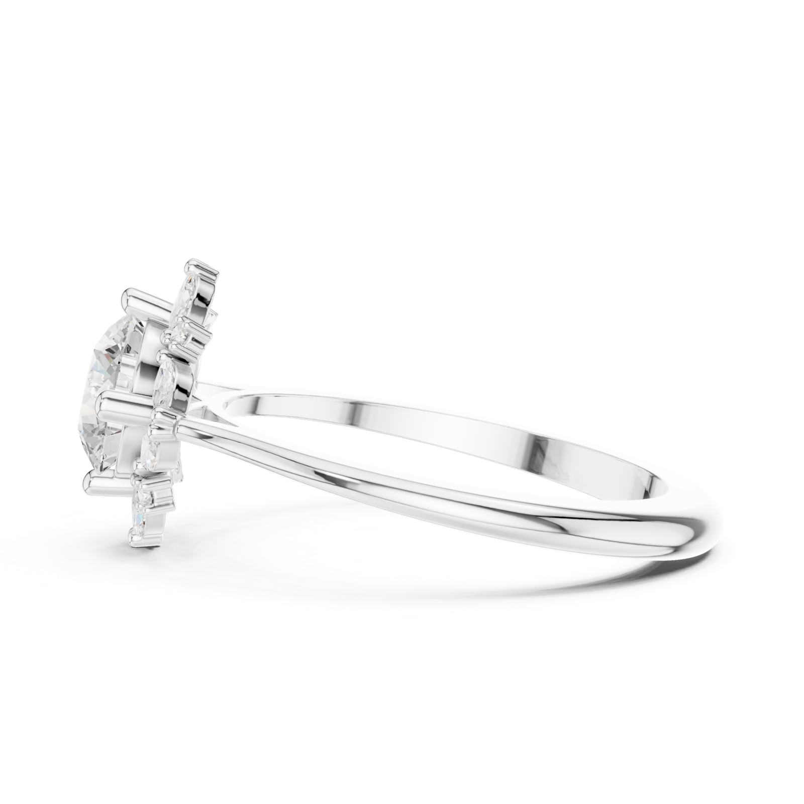 Gold Ring DDLR-328, White Gold, view 3