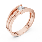 Gold Ring HLR-05 3MM, Rose Gold, view 2
