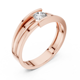Gold Ring HLR-05 3MM, Rose Gold, view 2