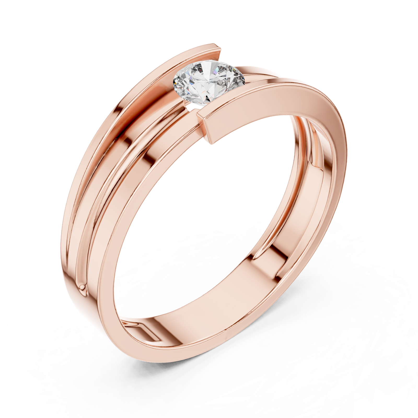 Gold Ring HLR-05 3MM, Rose Gold, view 2