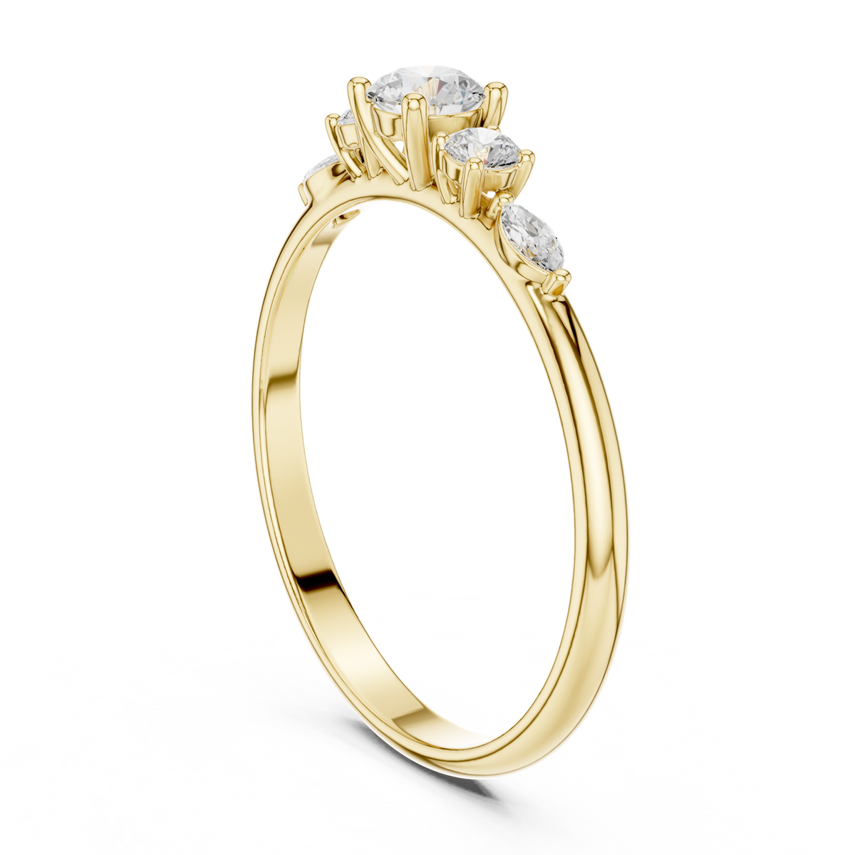 14K Solid Gold Lab Diamond Solitaire Ring, Yellow Gold, view 1